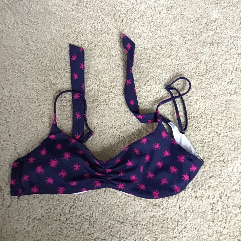 Women’s Navy Blue Swim Bikini Top Size Small Lands End